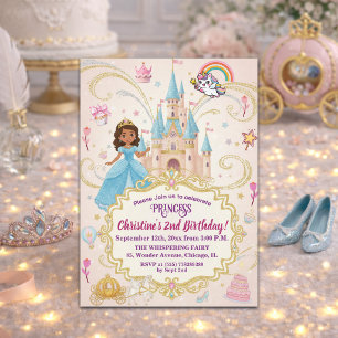 Invitación Fiesta de cumpleaños 2 años de la princesa del cas