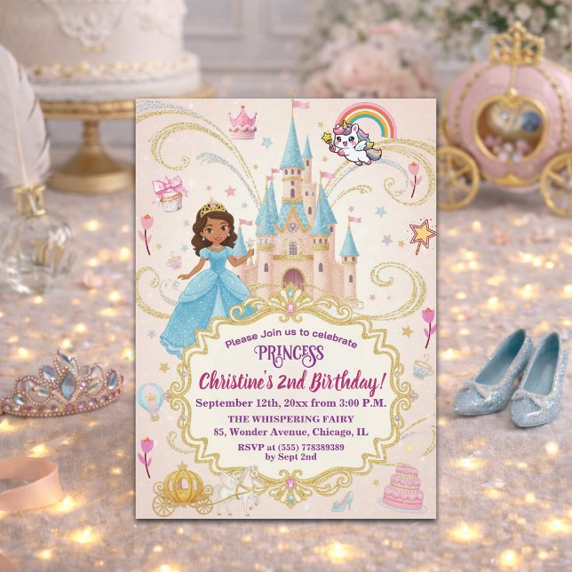 Invitación Fiesta de cumpleaños 2 años de la princesa del cas (Subido por el creador)