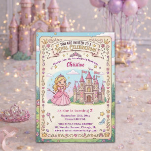 Invitación Fiesta de cumpleaños 2 años de la princesa del cas