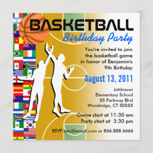 Invitación Fiesta de cumpleaños 2 de básquetbol