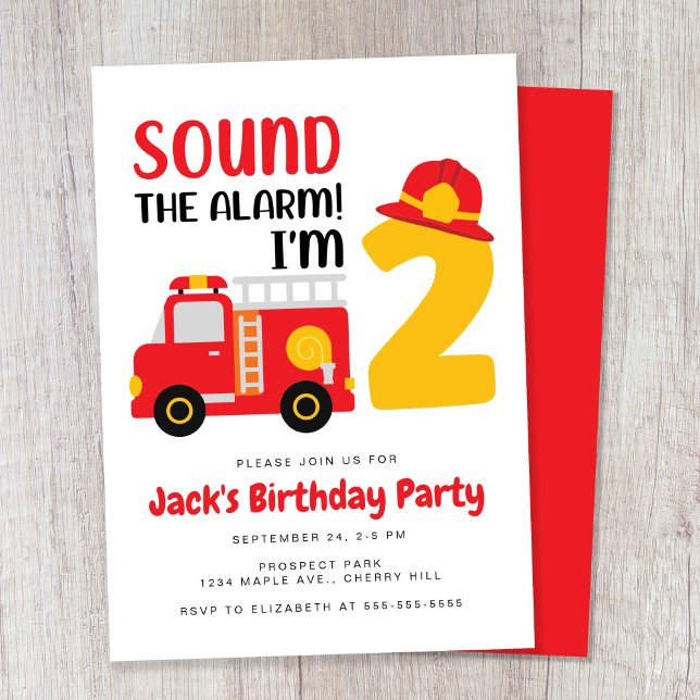 Invitación Fiesta de cumpleaños 2 de Fire Truck (Subido por el creador)