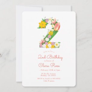Invitación Fiesta de cumpleaños 2 de Garden Flower