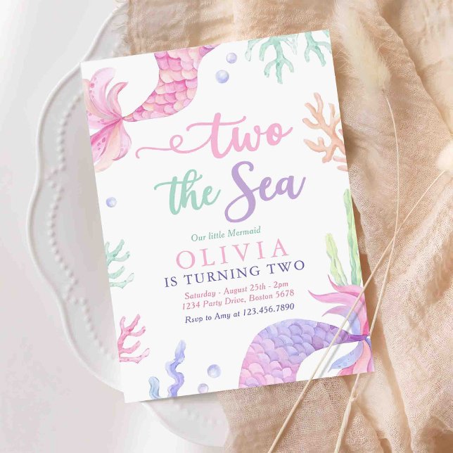 Invitación Fiesta de cumpleaños 2 de sirena al mar (Subido por el creador)