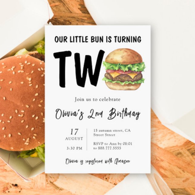 Invitación Fiesta de cumpleaños 2do aniversario de BBQ Burger (Subido por el creador)