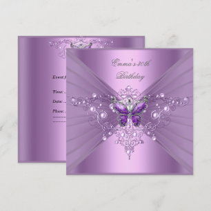 Invitación Fiesta de Cumpleaños 30º Mariposa Morada Perla Lil