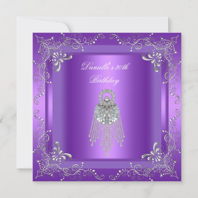 Invitación Fiesta de Cumpleaños 30.ª Plata de la Joya de Diam (Anverso)