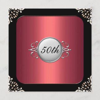 Invitación Fiesta de cumpleaños 30 años Rojo y Negro