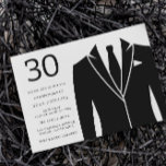 Invitación Fiesta de cumpleaños 30 Black Suit & Tie<br><div class="desc">Black Suit & Tie 30th Birthday Party Invitation Ver colección coincidente en Nest Store y Nest Muchas gracias</div>