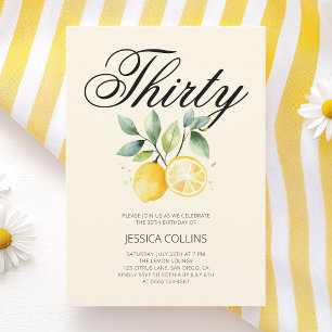 Invitación Fiesta de cumpleaños 30 de fruta cítrica de limón