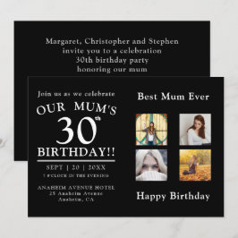 Invitación Fiesta de cumpleaños 30 de la Mamá de collage de f