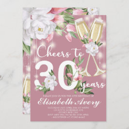Invitación Fiesta de cumpleaños 30 de Luxury Champagne Floral