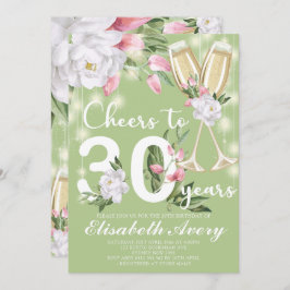 Invitación Fiesta de cumpleaños 30 de Luxury Champagne Floral