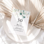 Invitación Fiesta de cumpleaños 30 de Rustic Eucalyptus Gold<br><div class="desc">Esta rústica invitación a la fiesta de cumpleaños 30 con flores de oro de eucalipto es perfecta para una simple fiesta de cumpleaños. Este diseño artístico presenta una floración dorada a mano y eucaliptos de color agua,  un follaje verde inspirador de la belleza natural.</div>