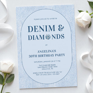 Invitación Fiesta de cumpleaños 30 de vaqueros de mezclilla y