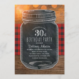 Invitación Fiesta de cumpleaños 30 en el patio trasero de Mas