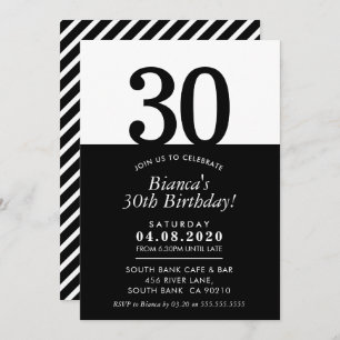 Invitación FIESTA DE CUMPLEAÑOS 30 INVITA a los negros modern
