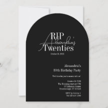 Fiesta de cumpleaños 30 personalizada RIP 20s
