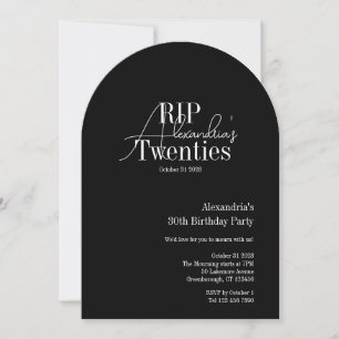 Invitación Fiesta de cumpleaños 30 personalizada RIP 20s