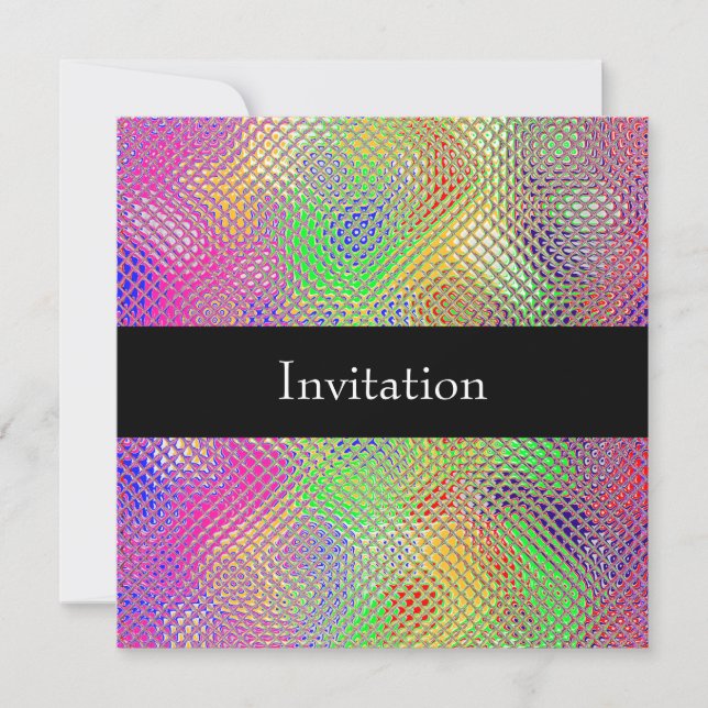 Invitación Fiesta de Cumpleaños 30 Reflective Rainbow (Anverso)
