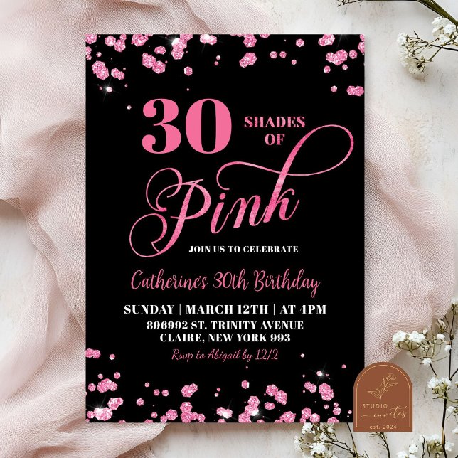 Invitación Fiesta de cumpleaños 30 Shades of Pink (Subido por el creador)