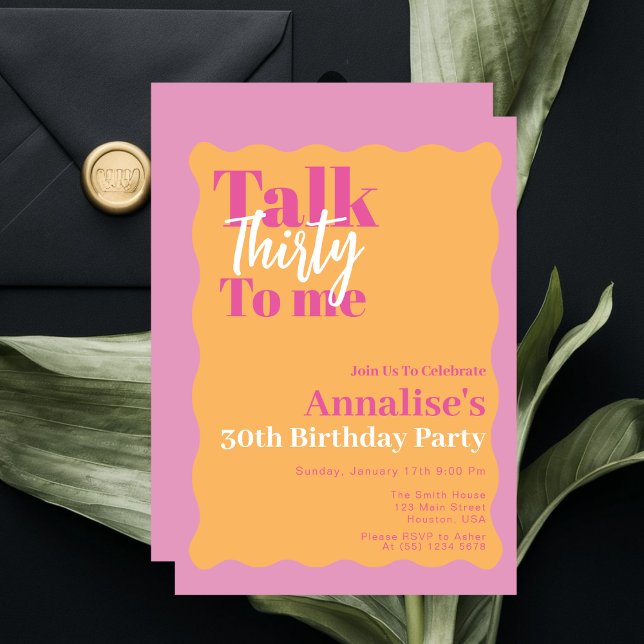 Invitación Fiesta de Cumpleaños 30 Talk Thirty To Me Borde On (Subido por el creador)