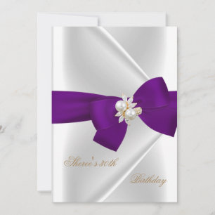 Invitación Fiesta de cumpleaños 30 White Pearl Jewel Arco Mor