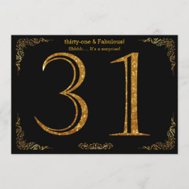 Invitación Fiesta de cumpleaños 31,Estílico Gatsby,purpurina 