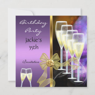 Invitación Fiesta de Cumpleaños 35 Años Elegante P