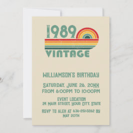 Invitación Fiesta de cumpleaños 35 vintage personalizada