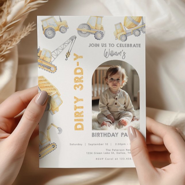 Invitación Fiesta de Cumpleaños 3 de Camiones de Construcción (Subido por el creador)