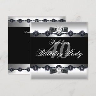Invitación Fiesta de cumpleaños 40 40 años fabulosa en blanco