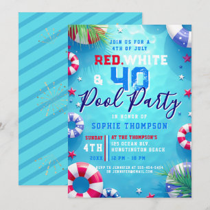 Invitación Fiesta de Cumpleaños 40 de Adultos para Mujer en l