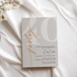 Invitación Fiesta de cumpleaños 40 de Beige minimalista<br><div class="desc">Esta minimalista tipografía, invitación a la fiesta de cumpleaños número 40, es perfecta para una fiesta de cumpleaños moderna. Personalizable en cualquier color. Mantenga el diseño minimalista y elegante, tal como está, o lo personalice añadiendo sus propios gráficos y obras de arte. Para una personalización más avanzada de este diseño,...</div>