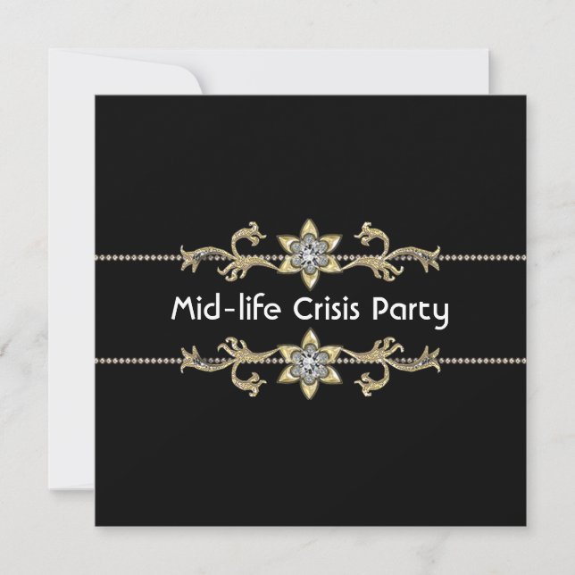 Invitación Fiesta de cumpleaños 40 de mujer de oro negro (Anverso)