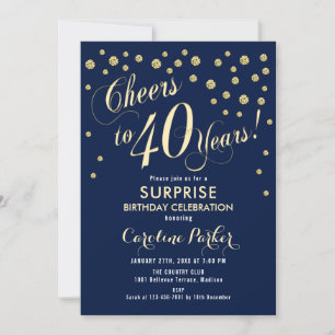 Invitación Fiesta de cumpleaños 40 de Surprise