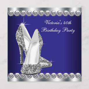 Invitación Fiesta de cumpleaños 40 del Royal Blue para mujere