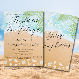 Invitación Fiesta de cumpleaños 40 en la arena española Fun B