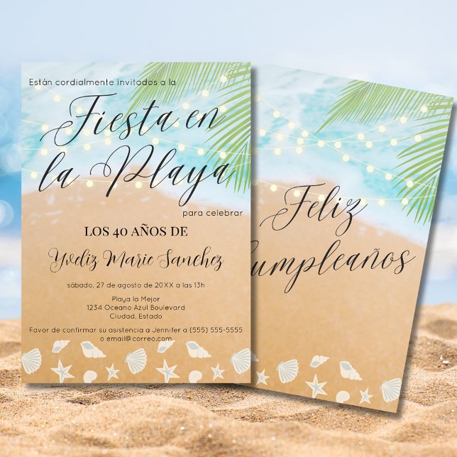 Invitación Fiesta de cumpleaños 40 en la arena española Fun B (Subido por el creador)