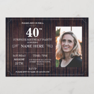 Invitación Fiesta de cumpleaños 40° invitan a cualquier edad