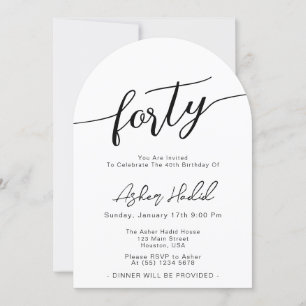 Invitación Fiesta de cumpleaños 40 moderno elegante foto