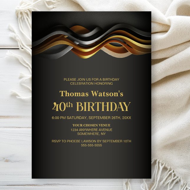 Invitación Fiesta de cumpleaños 40 moderno naranja (Subido por el creador)