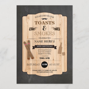 Invitación Fiesta de cumpleaños 40° para fumar y tostadas