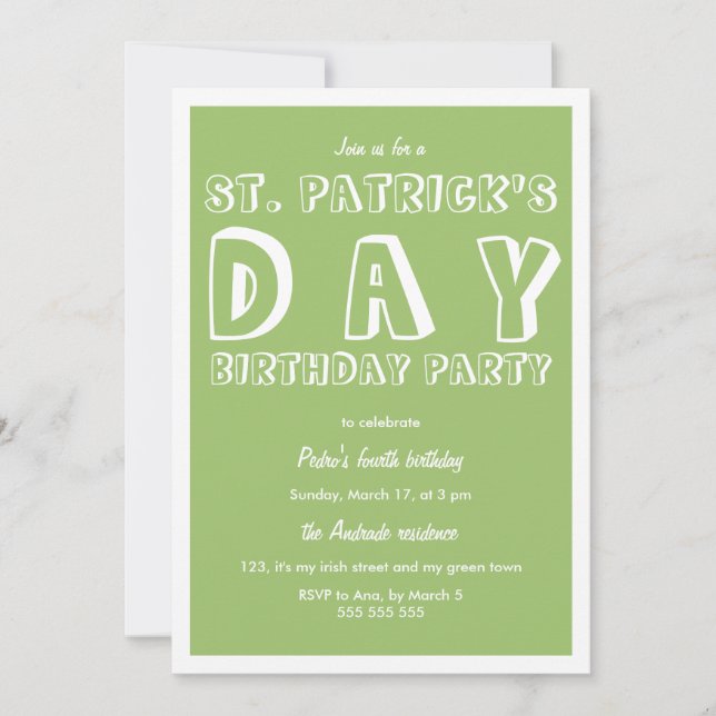 Invitación Fiesta de cumpleaños 40° Retro Green (Anverso)
