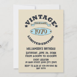 Invitación Fiesta de cumpleaños 45 de vintage personalizada