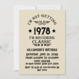 Invitación Fiesta de cumpleaños 45 de vintage personalizada