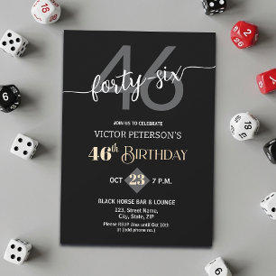 Invitación Fiesta de cumpleaños 46 moderno minimalista para h