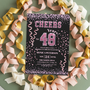 Invitación Fiesta de Cumpleaños 48 con Rhinestones de Purpuri