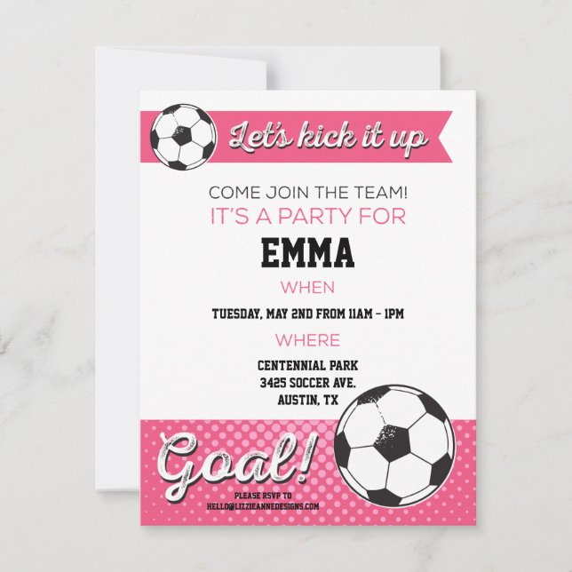 Invitación Fiesta de cumpleaños 4.25x5.5 - Chica (Anverso)