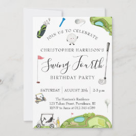 Invitación Fiesta de cumpleaños 4 años niño Tema Golf