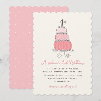 Invitación Fiesta de cumpleaños 4 invitada por Chica de torta